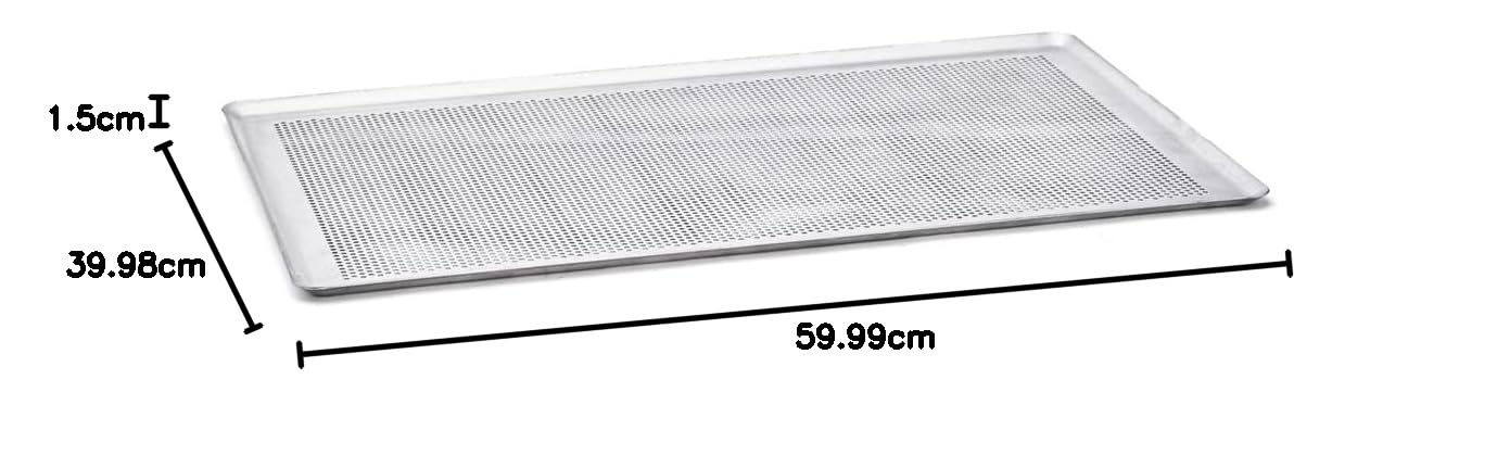 De Buyer - Plaque pâtissière en aluminium perforée aux bords pincés - 60 x 40 cm -, Argent
