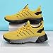 Thatrich Arch Support Hiking Shoes for Men Slip on Walking Running Shoes Wear Resistant Mesh Breathable Marathon Sneakers Lightweight Fashion Orthopedic Sneakers Yellow