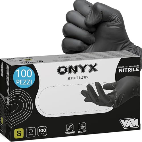 Salon World Safety Guanti In Nitrile Nero Uso Pesante - 10 Scatole Da 100, Taglia XL, 4mm, Senza Lattice, Alimentari