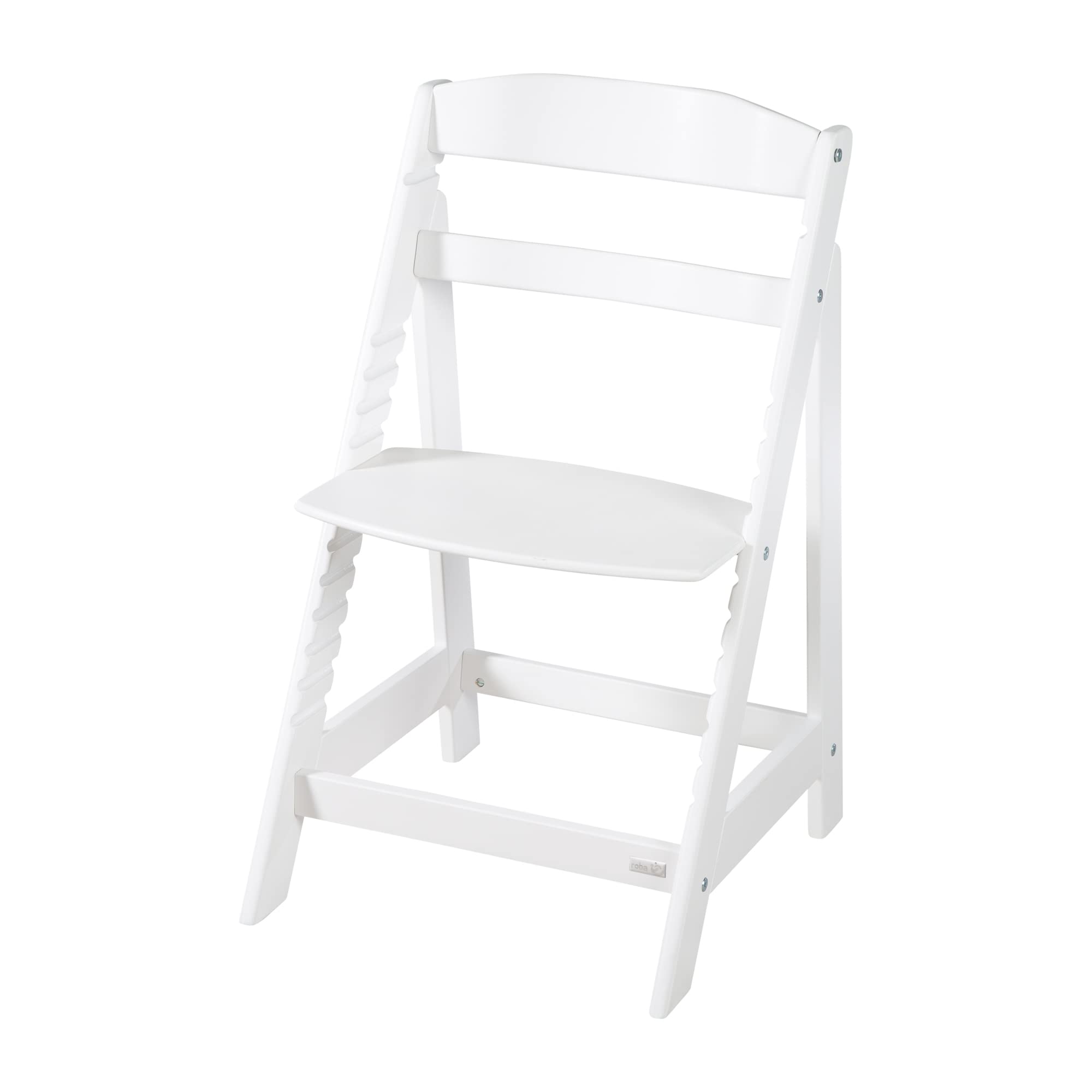 roba Seggiolone "Born Up" Set 2 in 1 - Design "Grigio trapuntato" - Funzione Pieghevole - Imbracatura - 2 Posizioni - da 0 a 6 Mesi - Legno Laccato Bianco/Grigio