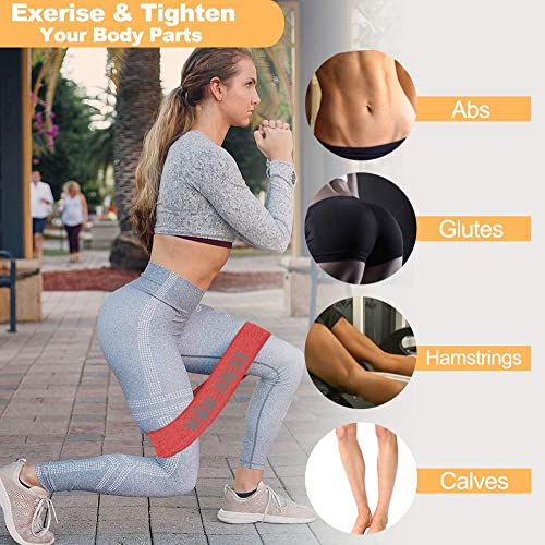 Wodskai Resistance Exercise Fabric Bands, Non-Slip Booty Workout Bands For Legs & Butt And Glutes, 5 Levels Fitness Training Bands For Strength, Physical Therapy, With Carry Bag And Exercise Booklet #TOP3