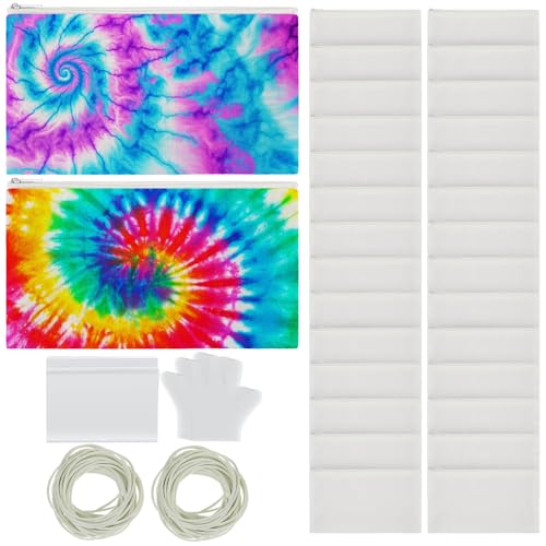 Silkfly 30 Pcs White Cotton Makeup Bags for Tie Dying Kit Items Things to Tie Dye Blank Cotton...