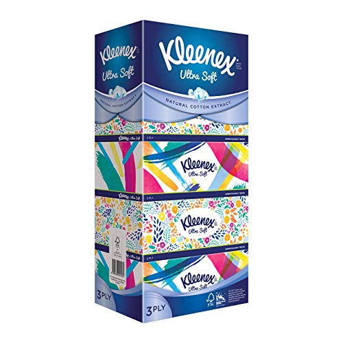 Kleenex Ultra Soft Facial Tissue 3 PLY Floral 100 count (Pack of 5)