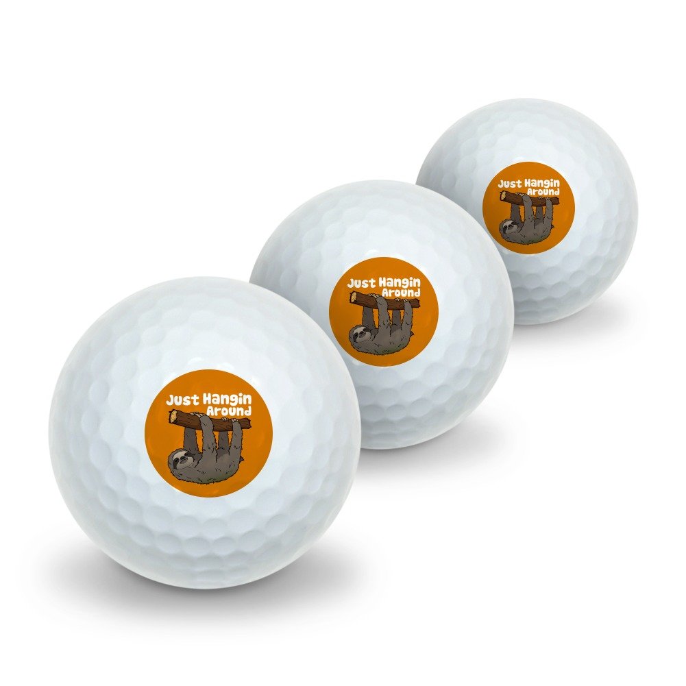 GRAPHICS & MORE Sloth Just Hanging Around Novelty Golf Balls 3 Pack