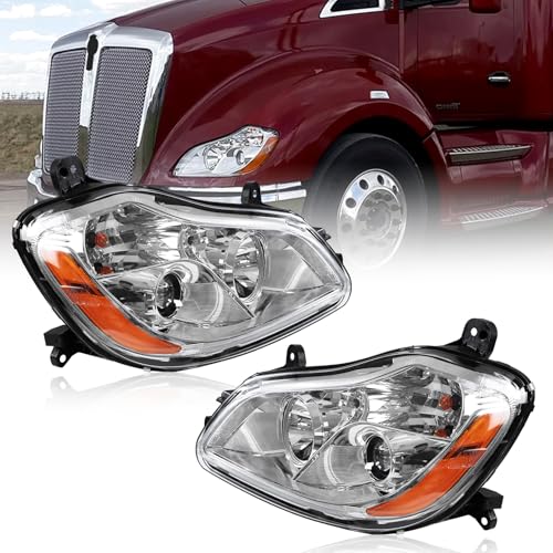 czyopo Headlights Assembly Compatible with Kenworth T680 2013 2014 2015 2016 2017 2018 2019 2020 2021 Projector Headlamps (Left& Right)