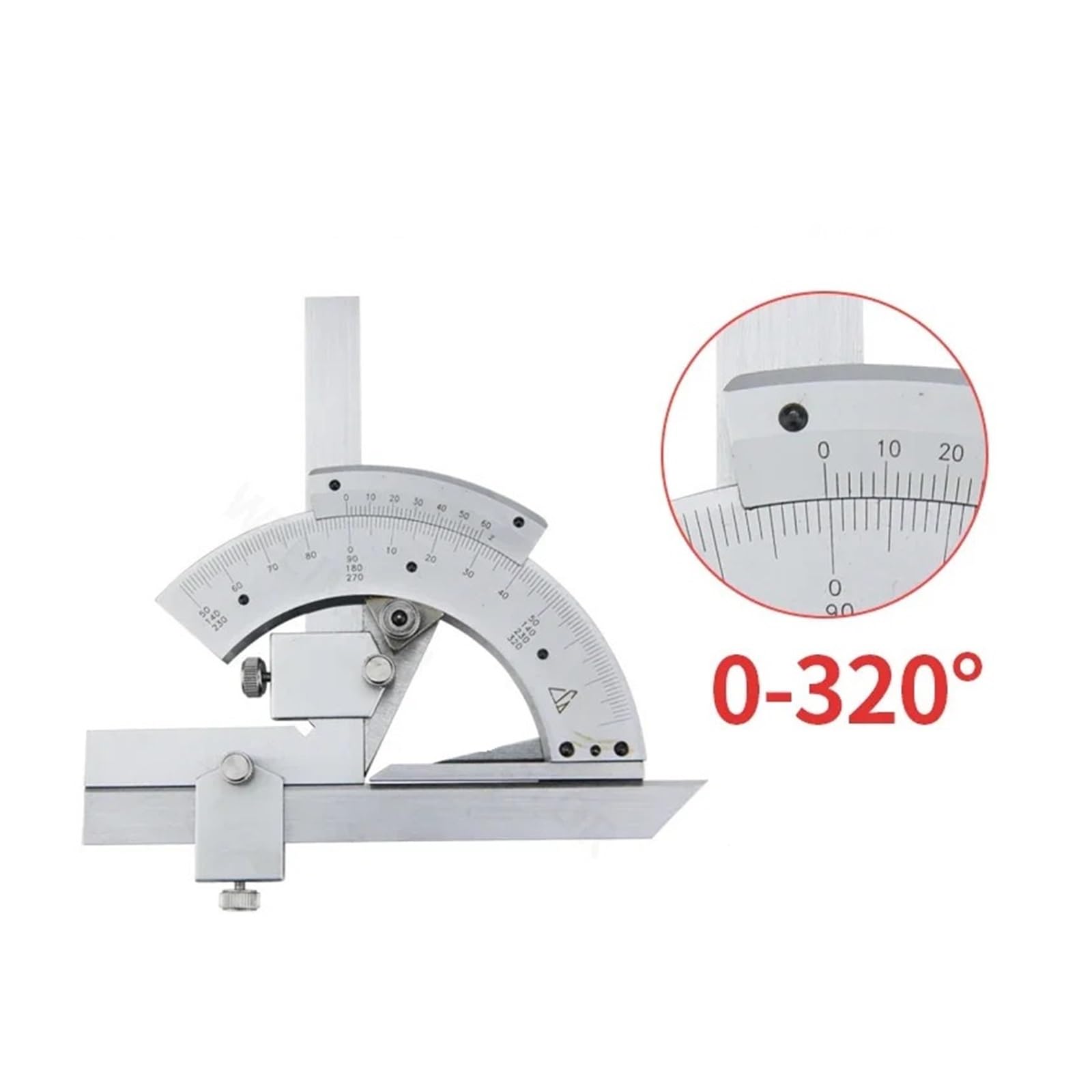 Regla de ángulo universal Regla multifuncional Instrumentos de medición cuadrados Medidor de ángulos Herramientas for trabajar la madera Buscador de ángulos Transportador(B320 High Precision)