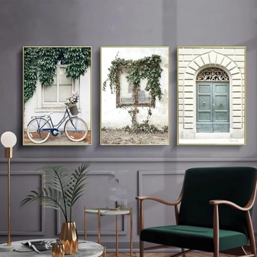 Plantes vertes feuilles fleurs imprimées sur toile d'art salon 80x110cm