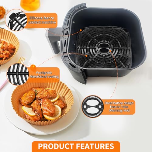 GWY Air fryer Accessories for BLACK+DECKER Purify 6QT Air Fryer, 8’’×8’’Food Grade Air Fryer Grill Pan Grill Plate Crisper Plate Replacement Parts Tray Rack