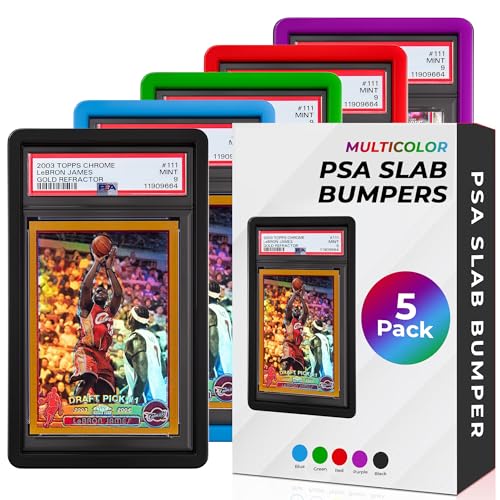 PSA Slab Bumper 5 Pack (Multi-Color) – Hard TPU PSA Slab Protector Guard for Graded Cards – PSA Slab Bumper Guard for PSA Slabs – Card Slab Protector for PSA Card Protection