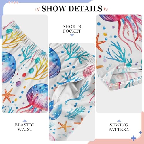 Pajama Bottoms, Pajamas Long Pant Jellyfish Watercolor Lounge Wear Casual Colorful Sleep Pants Soft Pjs Sleepwear4