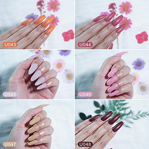 Umikk 24 Stück Gel Nagellack Set 21 Farben 5ml mit Basis No Wipe Top Matte Decklack 10ml UV LED Cure Coral Orange Weiß… – Bild 4