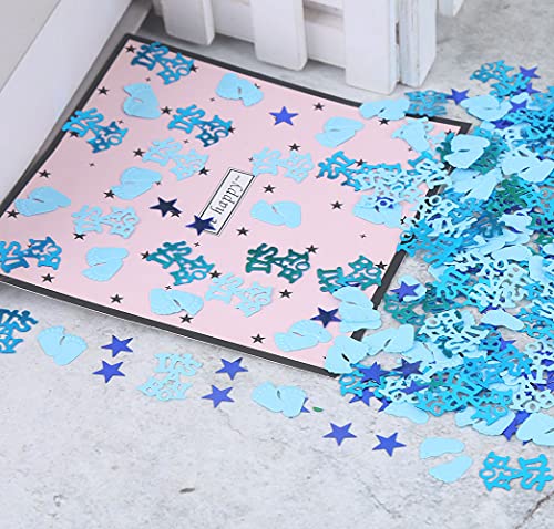 Gender Reveal Party Cofnetti It's A Boy Table Sequins Blue Baby Footprint Star Table Confetti For Baby Shower Gender Reveal Party Decorations By Topfunyy, 1.6 Oz #TOP3
