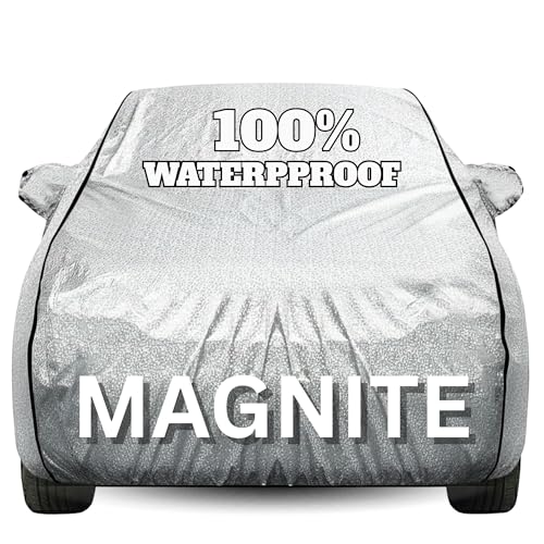 Image of Waterproof Car Body Cover - 100% Water Proof Custom Fit New Car Covers, Outdoor Full Protecting Cover for Magnite (All Models) with Free Storage Bag - UV, Rain & Dust, All Weather Protection