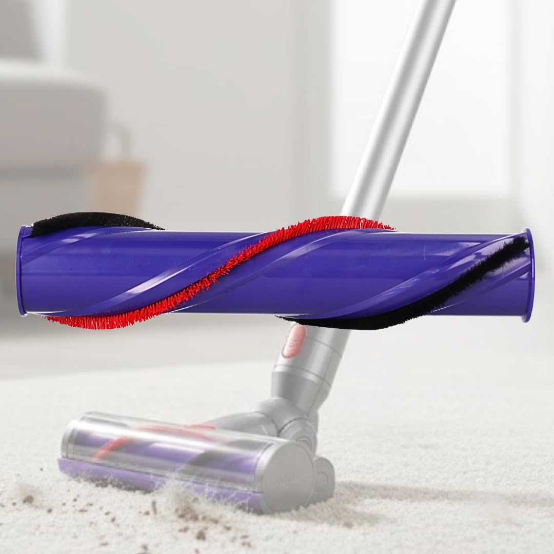 FF-V8 Soft Roller Cleaner Head Brush (Finest-Filters) Compatible for Dyson V8, Replacement Vacuum Brush Bar for V8 Absolute/Animal/Motorhead/, Washable Brushroll for Hard Floors, Carpet, Vinyl, Tiles