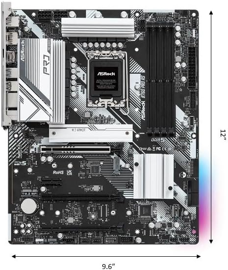 ASRock B760 Pro RS ATX Motherboard | Supports 14th/13th/12th Gen Intel | DDR5 7200+ (OC) | PCIe 5.0 | 2.5G LAN | 10+1+1 Power Phase | Front & Rear USB-C - 2