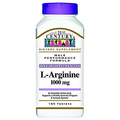 21st Century L-Arginine 1000mg, Maximum Strength 100 ea (Pack of 2)