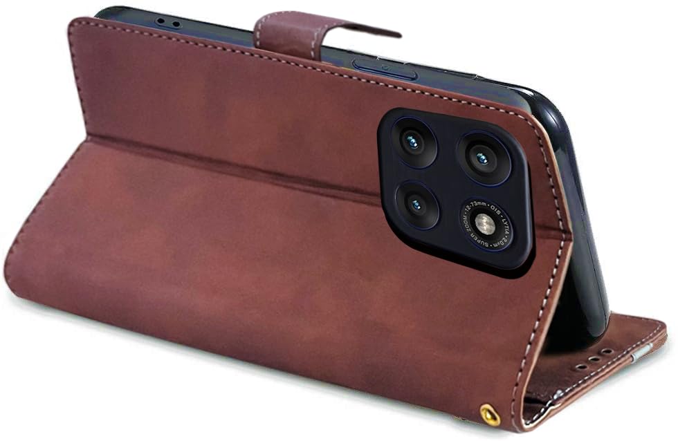 Image of Excelsior Flip Case for Motorola Moto Edge 60 Pro | Premium PU Leather | Full Protection (Coffee)