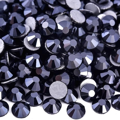 Image of 1440Pieces SS10 /2.7-2.9mm Flat Back Crystal Rhinestones Round Gems for Nail Art,Jet Hematite