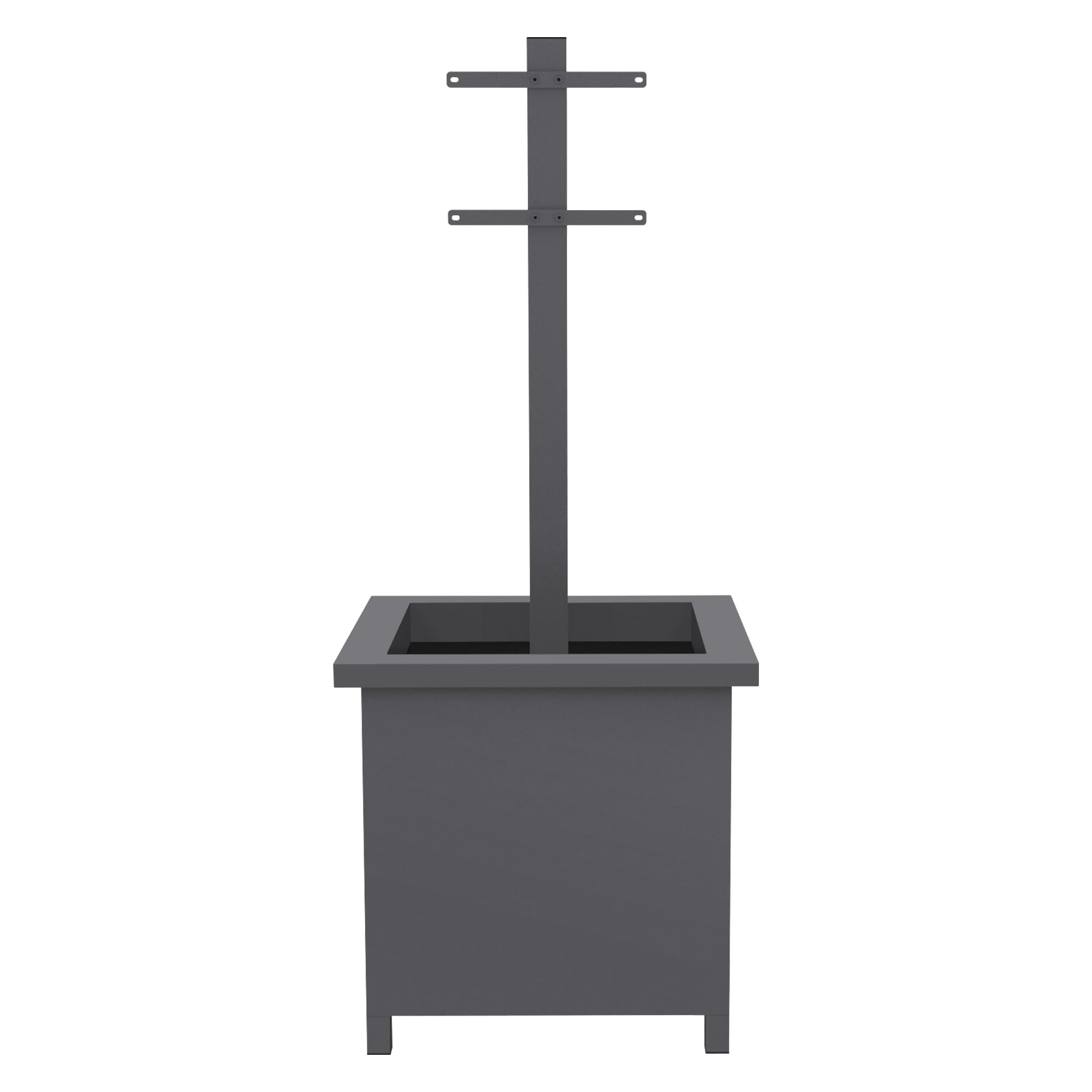 ML-Design Standbriefkasten Anthrazit mit Pflanzkasten, Briefkasten mit Zeitungsfach & Ständer, abschließbar, 2 Schlüsseln, Briefkastenständer wetterfest aus Stahl, Postkasten modern für Haus & Garten