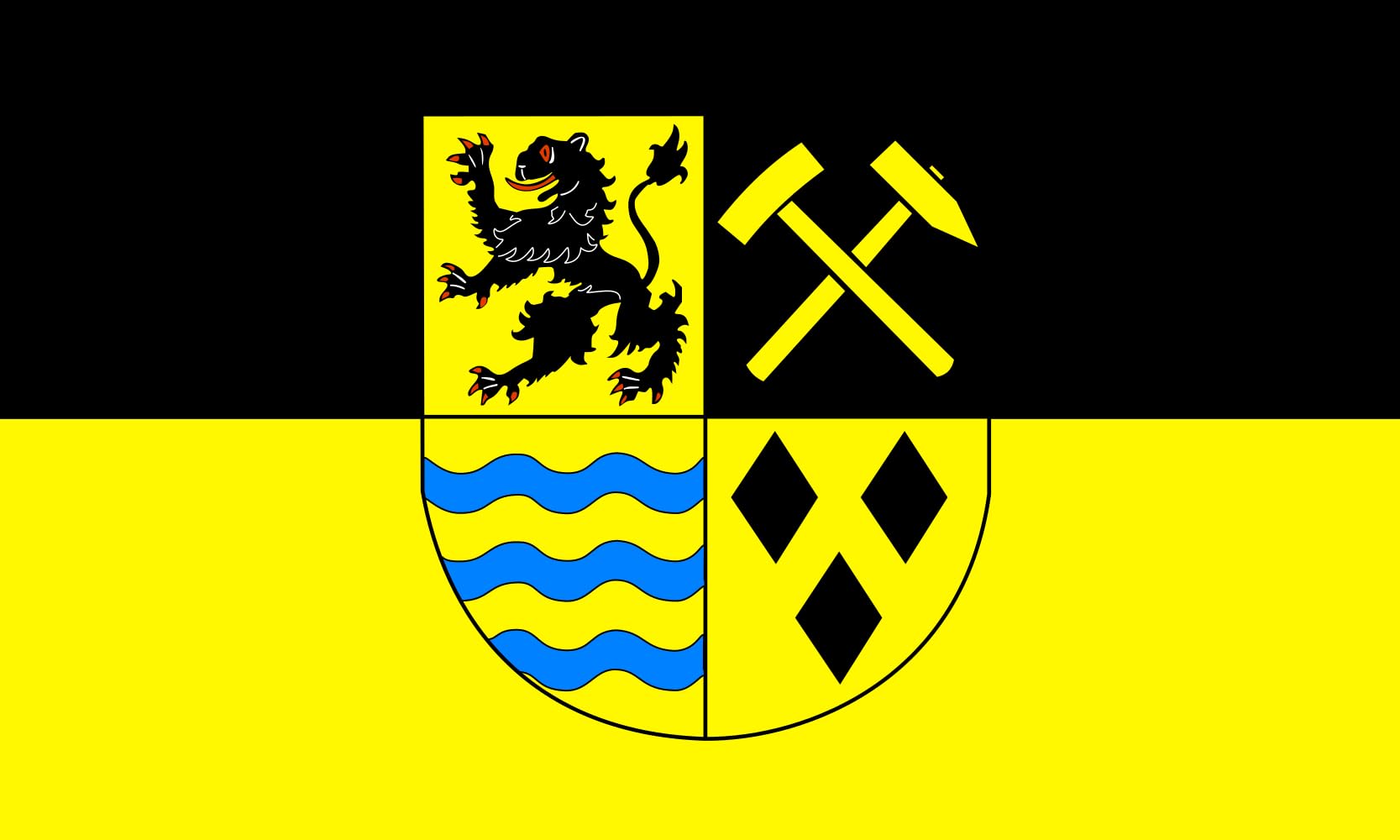 Bandiera Large Landkreis Mittelsachsen | bandiera paesaggio | 1.35