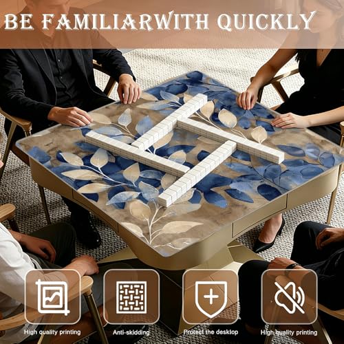 Tapete Vintage para Mahjong 33x33 pulgadas Beige/Azul miniatura 2