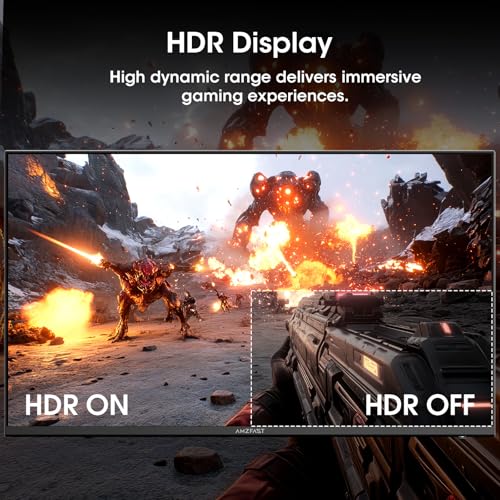 Image of Amzfast 24 Inch Gaming Monitor 200Hz FHD 1080p Fast IPS Computer Monitor, 110% sRGB 1ms HDR Support Adaptive Sync, Eye Care VESA Mount HDMI 2.0 | Display Port 1.4 White Monitor, AMZG24X1W