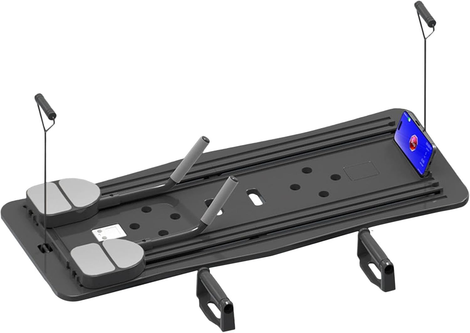 Tabla De Pilates Reformer, Tabla De Pilates Plegable para Casa, Tabla De Fitness Multifuncional, Tabla De Pilates Reformer Desplegable con Soporte para Codos, Equipo De Fitness AB Traine, Black