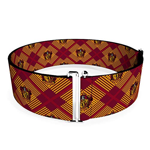 Buckle-Down Belt Women's Cinch Harry Potter Gryffindor Crest Plaid Reds Gold Available In Adjustable Sizes