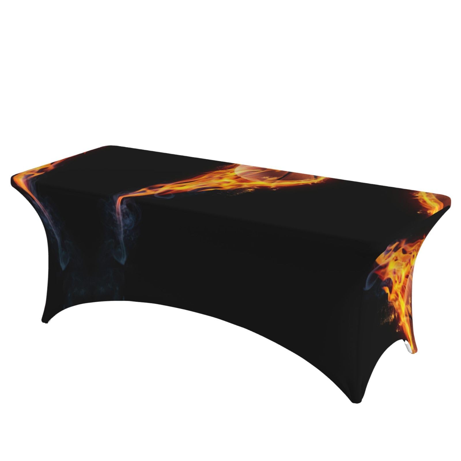 Nappe de table extensible anti-pli élasthanne 1,8m motif basket-ball protection pour mariage