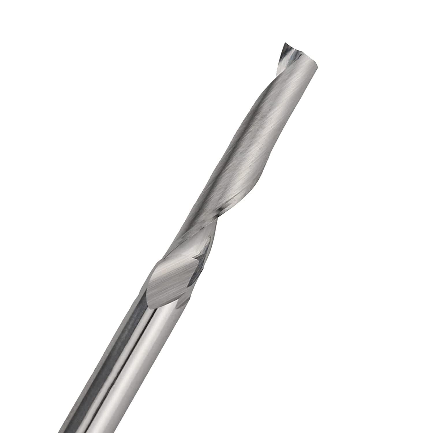 10 PCS End Mill CNC Single Flute Router Bits, 4mm(0.157«) Shank,4mm(0.157») Cutting Dia,22mm（0.866") Cutting Length, Solid Tungsten Carbide Alloy CNC Bits, Milling Cutter for Aluminum.