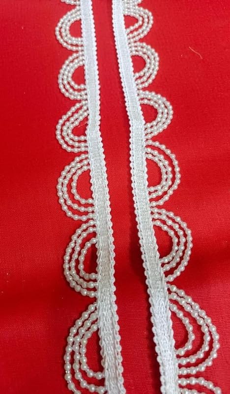 Latkan Layer Lace 8–9 Meters for Sarees, Blouses & Lehenga Decoration White Free Size 1