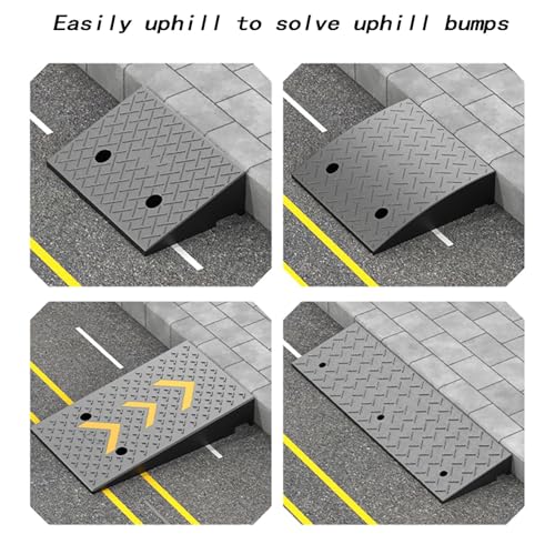 Rampa portátil ligera y resistente de goma para umbrales, fácil acceso a escalones, adecuada para autos, scooters, bicicletas y motocicletas (50 x 32 x 9 cm) miniatura 6