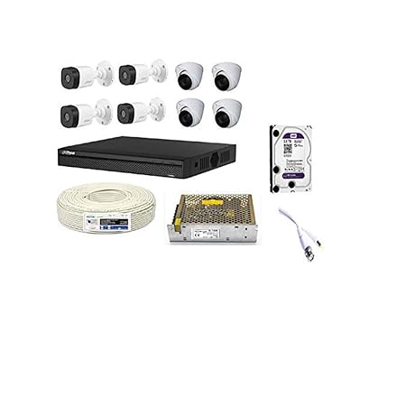 Dahua Cameras Combo KIT 8CH DVR+ 4BULLET Cameras + 4 Dome Cameras+2TB Hard DISC+ Wire ROLL +Supply & All Required Connectors