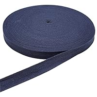 50 meter visgraatband lint, katoenen keperstof tape lint om te naaien, natuurlijke singelband biaisband voor doe-het-zelf handwerk (donkerblauw, 3/4 inch