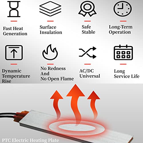 Duokon 1Pc Constant Temperature Ptc Heating Element Thermostat Heater Plate 220V 130W / 110V 140W Eco Friendly Thermostat Heater(110V 140W 220) #TOP3