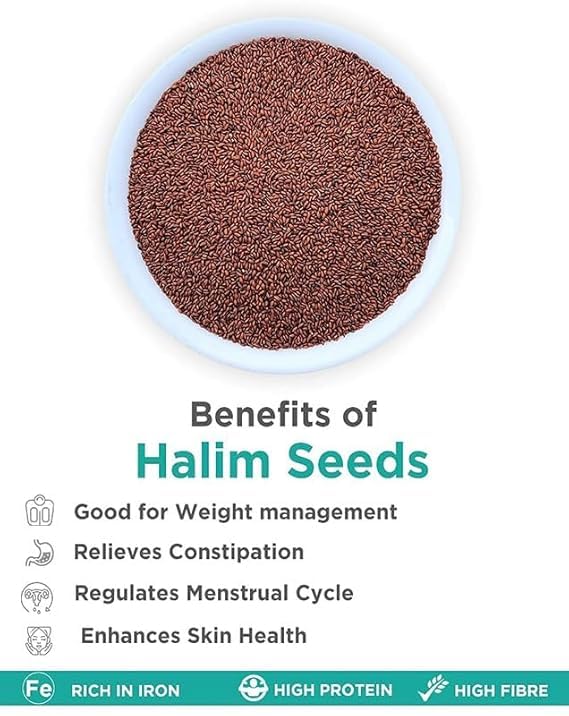 Image of NUTRIZAIKA Halim Seeds 1kg, Aliv Seeds, Seeds for Eating, Asaliya Seed Garden Cress Seed1kg, Iron Rich Superfood for Immunity & Hair Growth