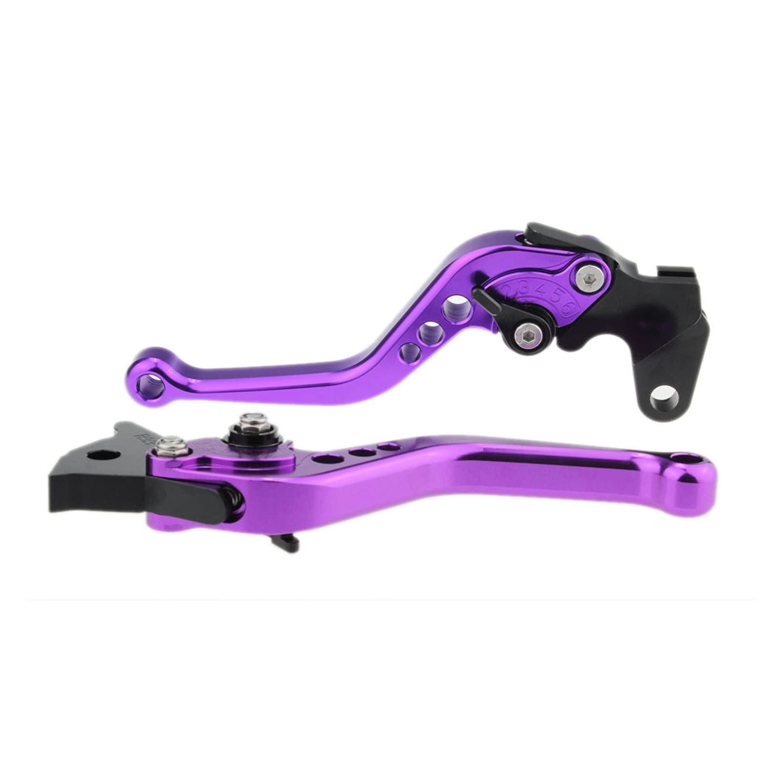 Gjihkwgz Short Purple Motorcycle Brake Clutch Lever For Suzuki For Hayabusa For Gsxr1300 For Gsx1300r 1999-2007 Motorcycle Clutch Brake Lever Aluminum Adjustable Handle Clutch Brake Lever(Short Purple)
