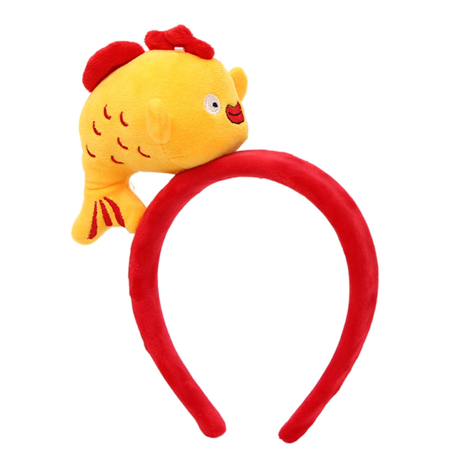YUXITA Carp Design Hairband Soft Plush Elastic Headbands Hair Ornament For Girls Women Daily Use Party Accessories