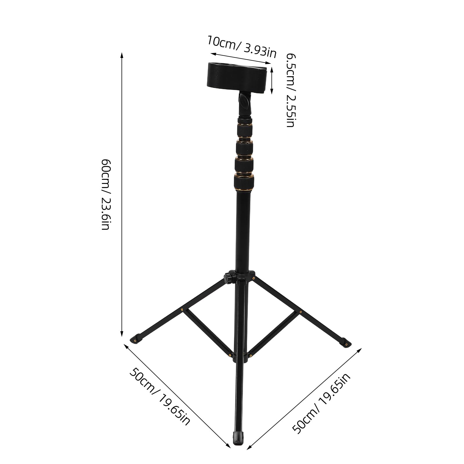 HEMOTON Soporte Vertical para Secador de Pelo Ajustable y Plegable | Aleación de Aluminio, Abrazadera Giratoria Antideslizante de 360°, Diámetro Máximo 55mm, Uso en Casa y Viaje