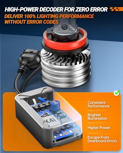 Image of SEALIGHT X4i H11 LED Fog Bulbs, 70000LM Brightest, 6500K Cool White, 3Mins Easy Installation, 10 Years Lifespan, Plug-N-Play, IP68 Waterproof, 2 Pack