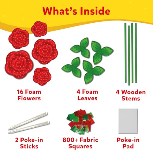 Image of Skillmatics Art & Craft Activity - Poke-in Art Rose Bouquet, Mess-Free Art for Kids, Craft Kits, DIY Activity, Gifts for Girls & Boys Ages 4, 5, 6, 7, 8, 9, 10, 11, 12