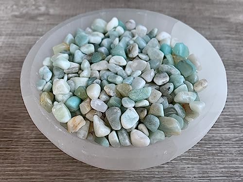 Image of 2 oz Lot Natural Semi Tumbled Amazonite Gemstone Chips, Genuine Crushed Mini Crystals, Undrilled Crystal Chips (Amazonite)