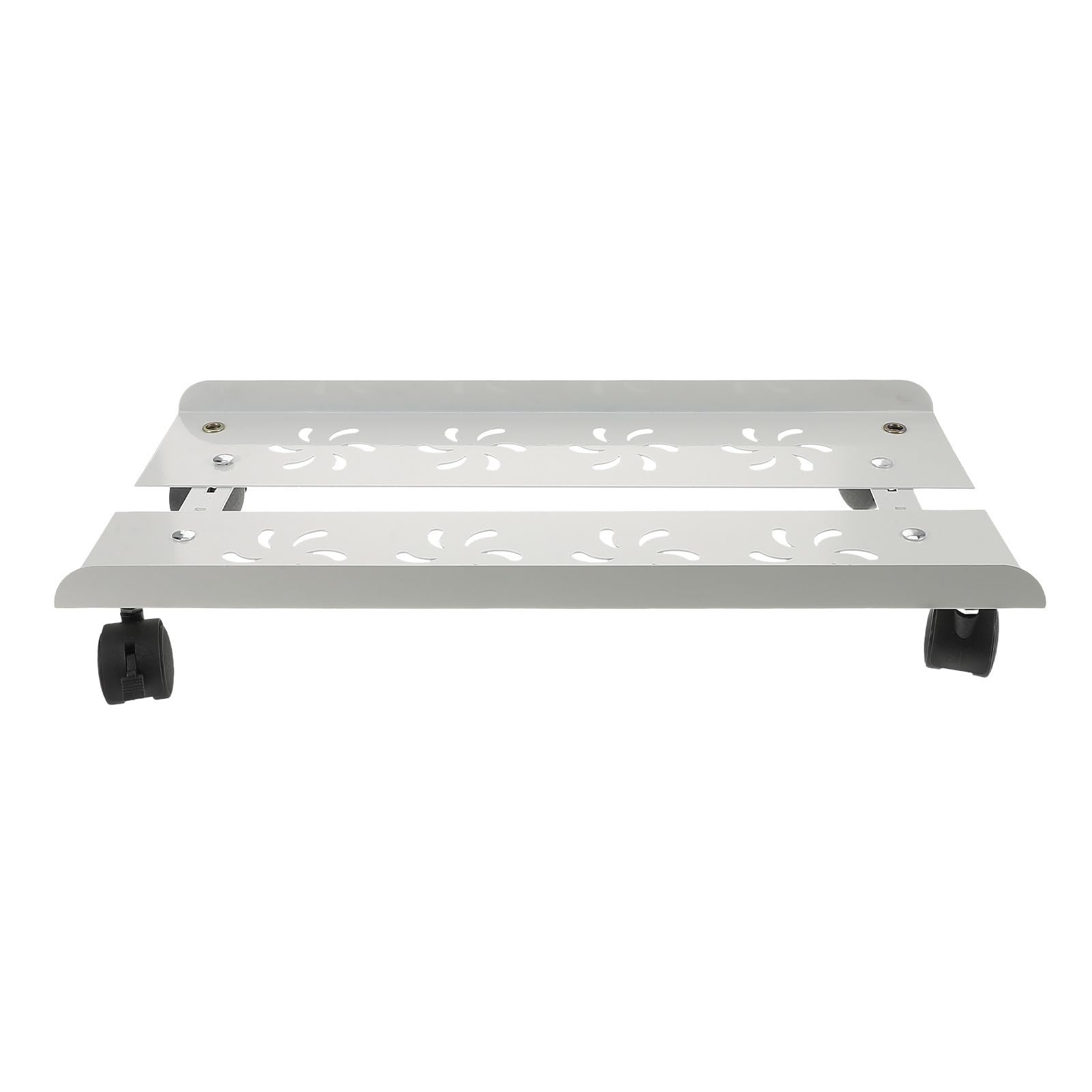 Abaodam Soporte para Computadora Central, Soporte para Computadora Ruedas, Acero al Carbono, Blanco, Frenos Integrados, para Torre de Ordenador, Escritorio y Hogar