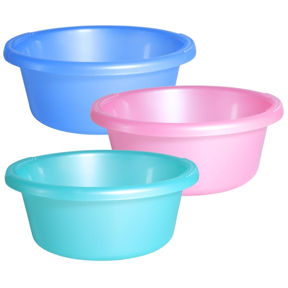Sunaira Mixmate Multipurpose Round Plastic Bowl 750 ml for Mixing,Serving,Washing Fruits & Vegetables,Hair Colour and Food Storage|Food Grade,Stackable|Kitchen,Salon|Set of 3|Blue Green Pink-image-37