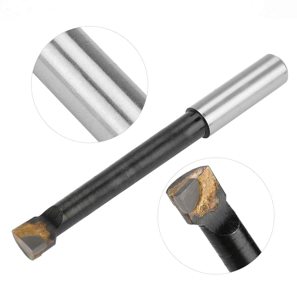 Agatige 9 Pièces Ensemble de Barres D'alésage, Tête D'alésage, F1 de 12mm Tenant Outil de Tour CNC en Acier Haute Vitesse de Type avec Base Outils de Tournage de Barres D'alésage