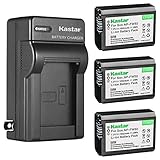 Kastar 3-Pack NP-FW50 Battery and AC Wall Charger Replacement for Sony ILCE-7SM2, Alpha 7S II, α7S II, a7S II, ILCE-QX1, ILCE-QX1L, NEX-3, NEX-3N, NEX-5, NEX-5N, NEX-5R, NEX-5T, NEX-6, NEX-7, ZV-E10