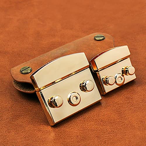 Square Push Lock Spring Metal Lock Snap Clasps Closure Briefcase Closure Catch Clasp Buckle Fasteners for Leather Bag(3.5x3.3cm)3