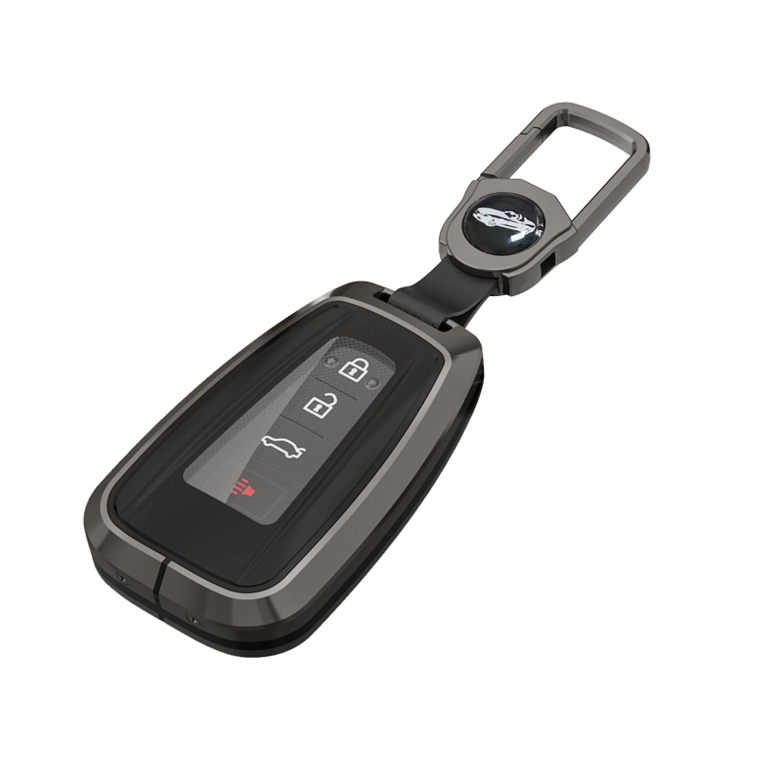 YIJINSHENG for Toyota Key Fob Cover with Keychain,Metal Shell Soft TPU Full Protection Key Case for Toyota 2016-2023 RAV4 Highlander Camry Corolla
