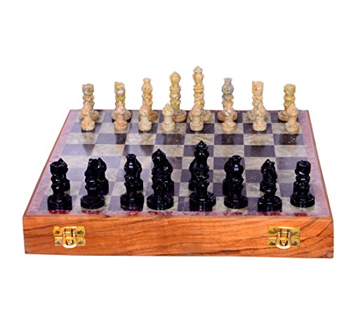 Jeu d'échecs en marbre durable Purpledip pour remplacer les jeux en plastique jetables