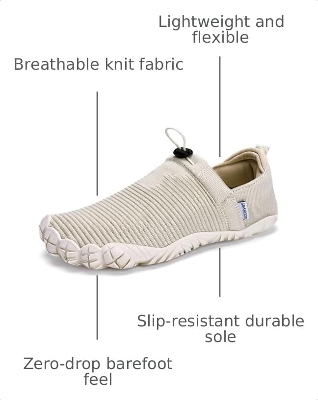 Image of WateLves Water Shoes Womens Mens - Comfortable Lightweight Striped Pattern Barefoot Shoes for Beach Swim Pool Yoga Boating Water Aerobics